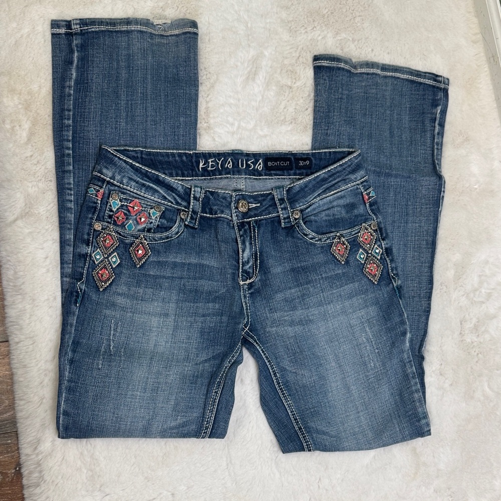 Keys Blue Embroidered Jeans 30/9